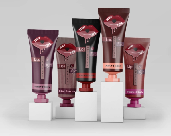 Cosmetic tube Mockup v02 lip color done